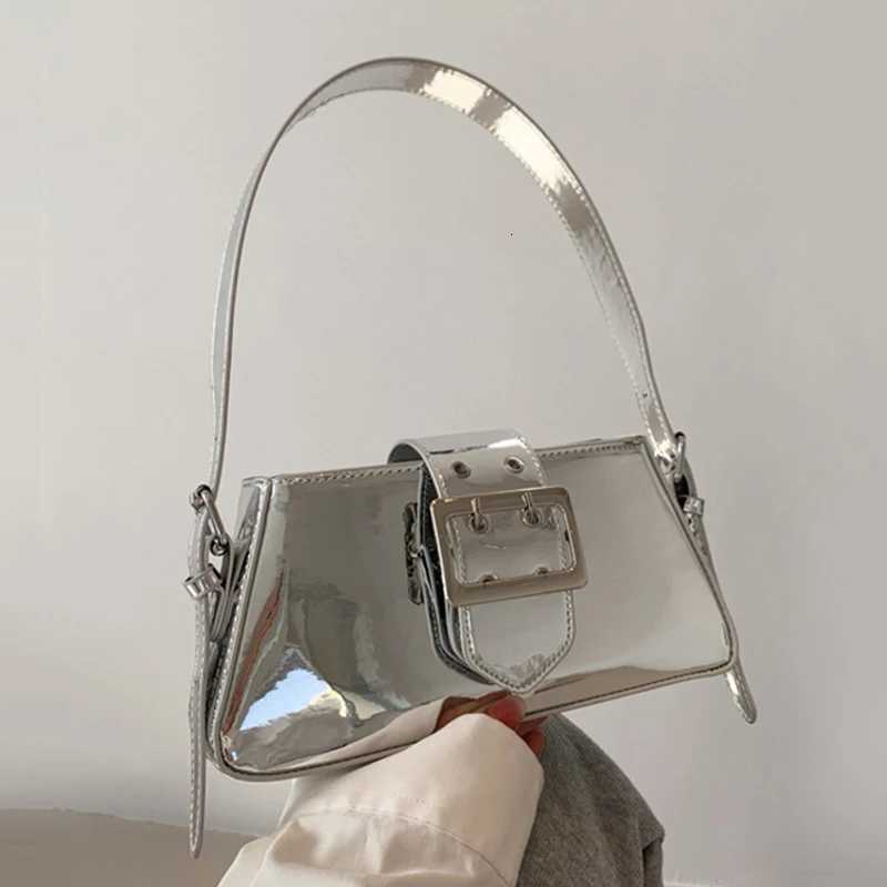 Womens Handbags New Shoulder Bag Luxury Design Glossy PU Leather Armpit Bag Party Fashion Handbag Patent Leather Silver Bag Z250926