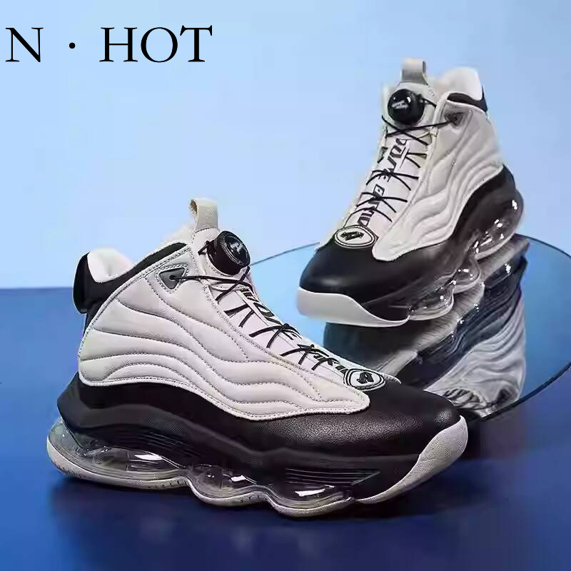 NHOT Designer Luxury Trendy Shoes Breathable Casual Shoes Trendy Sneakers High Top Rotating Buckle Air Cushion Practical Basketball Shoes Youth Fashio