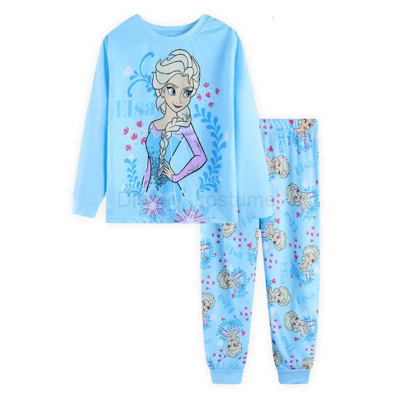 Disney New Kids Pajama Set Cotton Soft Elsa nightwear Anna Print Loungewear Long Sleeve Pjs Sleepwear for Toddler Boys Girls nighty H250926