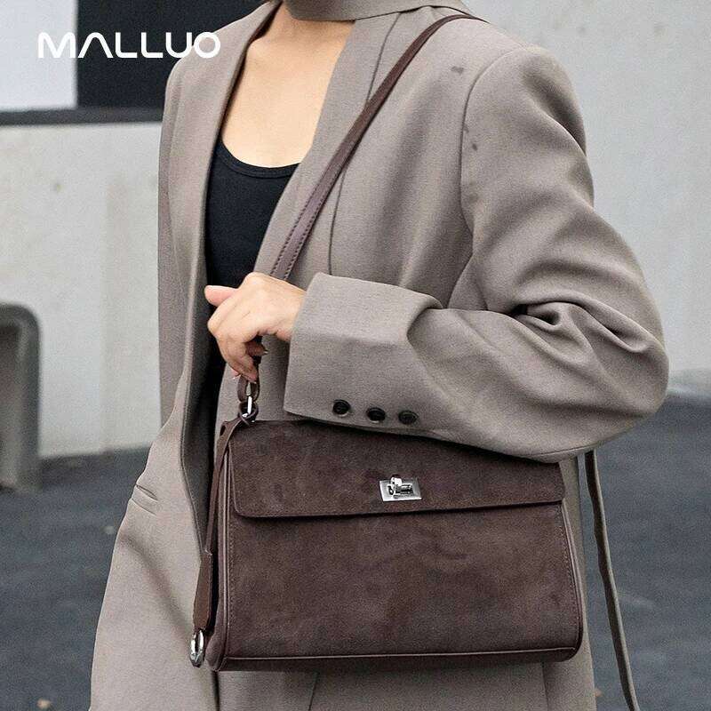 Female Retro Soft Cowhide Durable Handbags Women's Frosted Cow Real Leather Shoulder Bag Ladies Fashion Trend Bags Girls Suotong2509