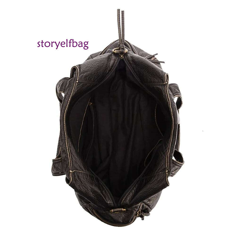 Annmouler Large Capacity Motorcycle New Fashion Women Handbag Soft Pu Leather Tote Lady's Crossbody Bag