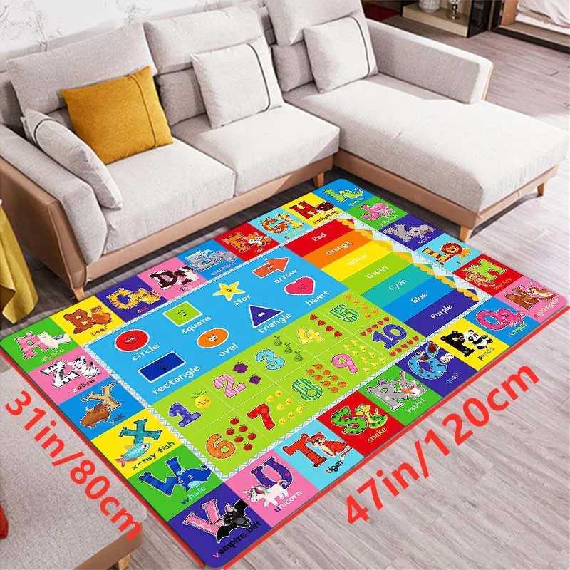 Play Rug Playroom Floor Mat Alphabet Numbers Animals Educational Area Crawling Rugs Room Classroom Nursery BedRoom Decor Carpet C250926