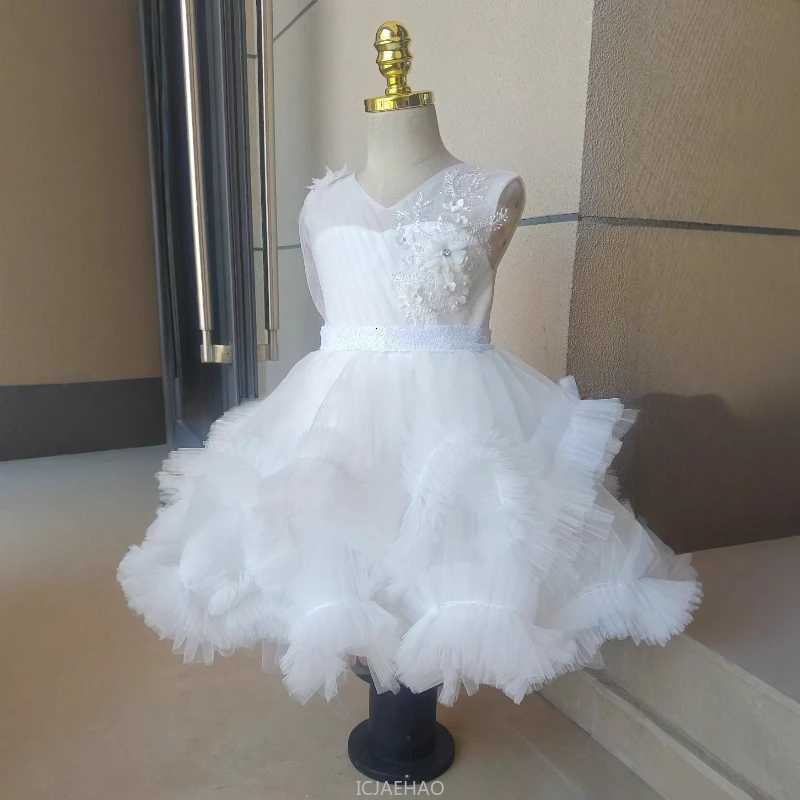 Party Dress Vestido 2025 Kids Birthday Dresses First Year Princess Gown Costume Children Host Piano Performance Formal Outfit Z250926