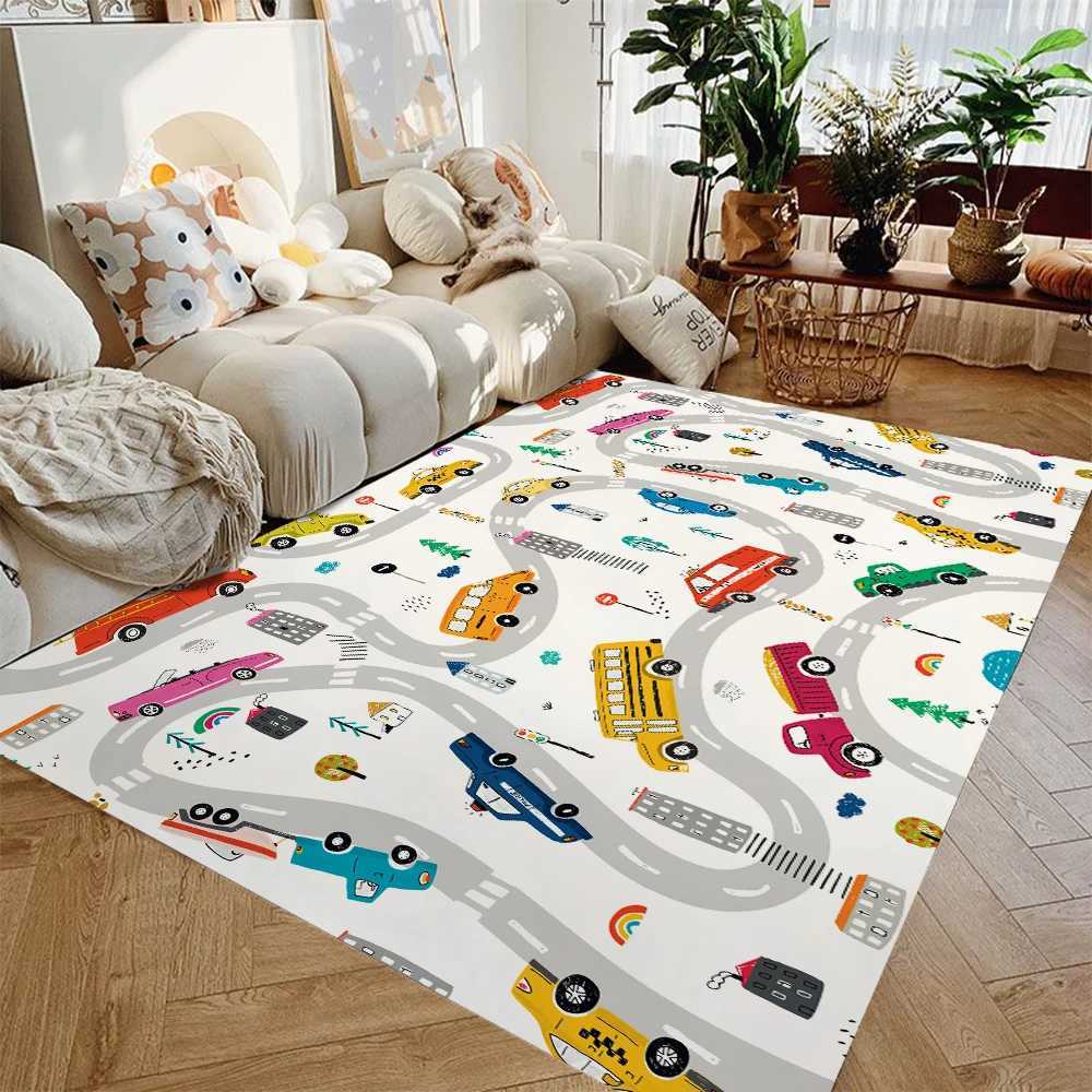 Kids Play Mat NonSlip Flannel Carpets for Childrens Room Home Living Room Bedroom Kitchen Rug Machine Washable Floor Mat C250926