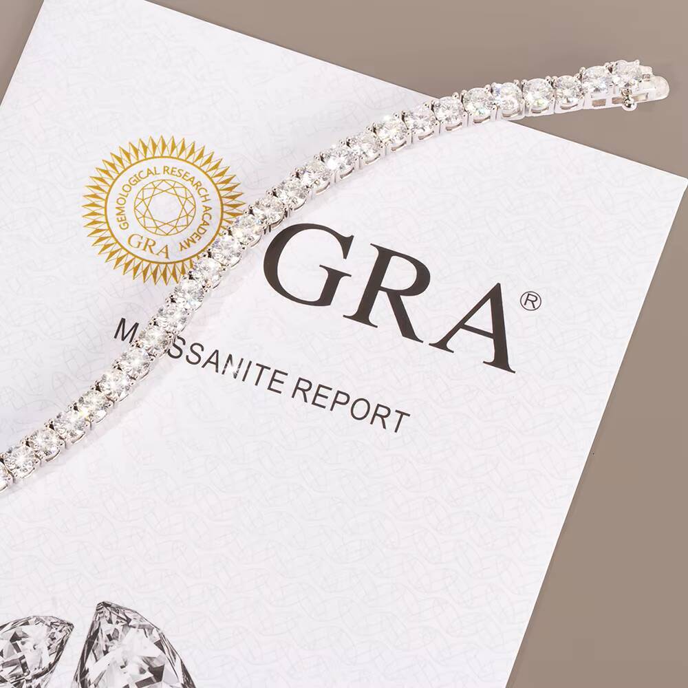 Sparkle 100 Real Moissanite Jewelry Gifts S925 Sterling Silver White Gold Plated VVS GRA Lab Diamond Women Men Tennis Bracelet