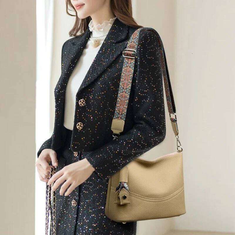 Women's Fashion Cow Leather Crossbody Bags Female Casual Commute Soft Handbags Ladies Retro Real Cowhide Shoulder Bag For Lady Suotong2509