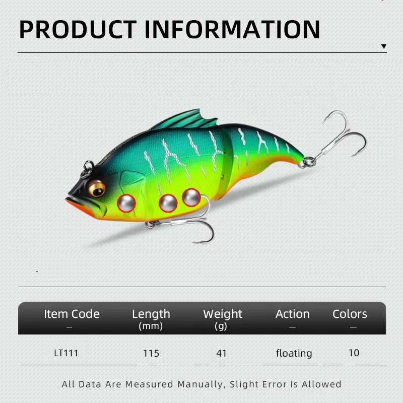 Pike Fishing Vatalion 115mm Vibration Jointed Bait Swimbait Bass Lure 4143g Fishing Lure Floating Vatalion 115F urre W250926