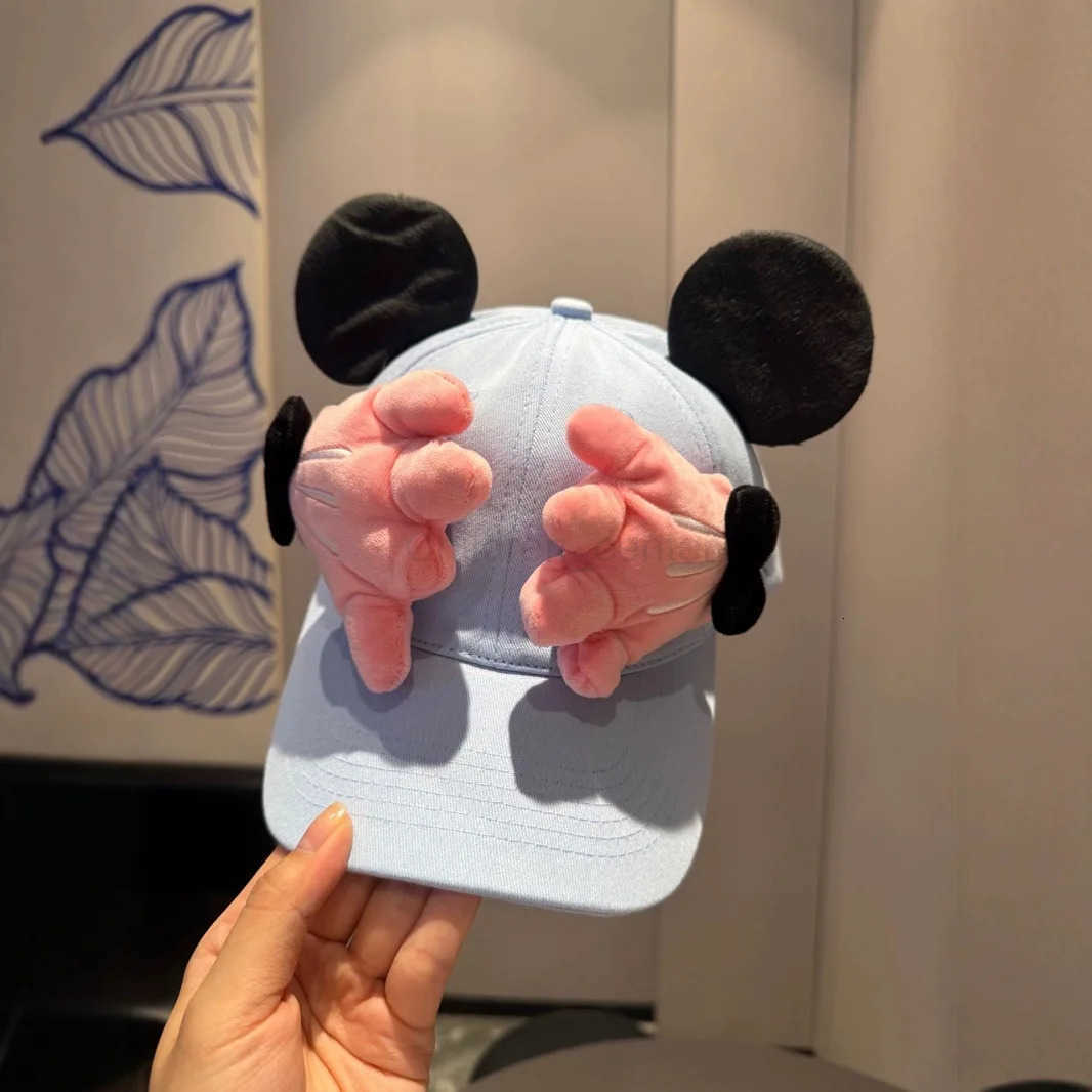 Disney summer cute fun cartoon Mickey palm baseball cap showing face and casual travel sun protection baseball cap H250926