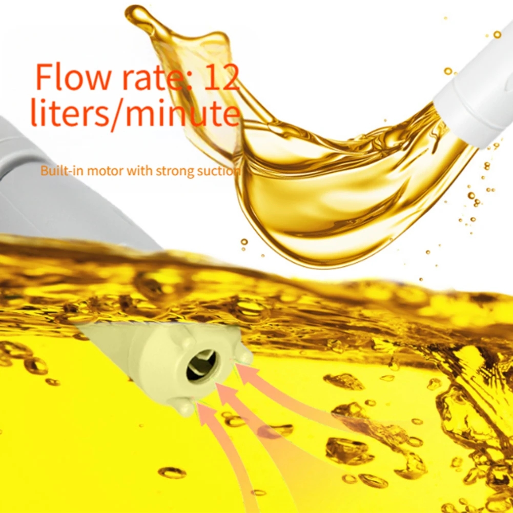 Electric Fuel Transfer Pump With Auto-stop Sensor Leak Protection For Oil Fuel 39Inch-51Inch Hose Diesel Oil Pump 4 Adapters For Oil, Battery Or USB P