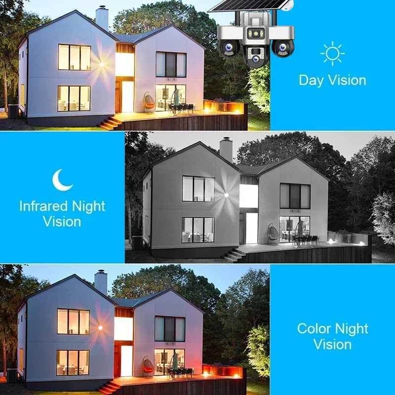 15MP 4G Three PTZ Solar Camera Three sn PIR Human Tracking Security CCTV Surveillance IP Camera PTZ control for all 3 Lens Y250925