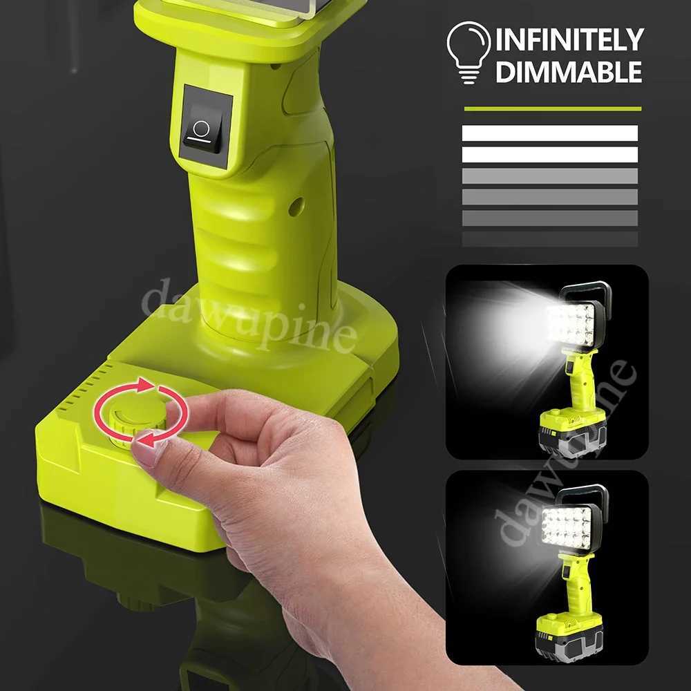 For Ryobi 18V Lithium Battery P107 P108 18 Beads LED Working Lights Portable Lanterns Camping Lamp Torch Flashlights Spotlights C250925