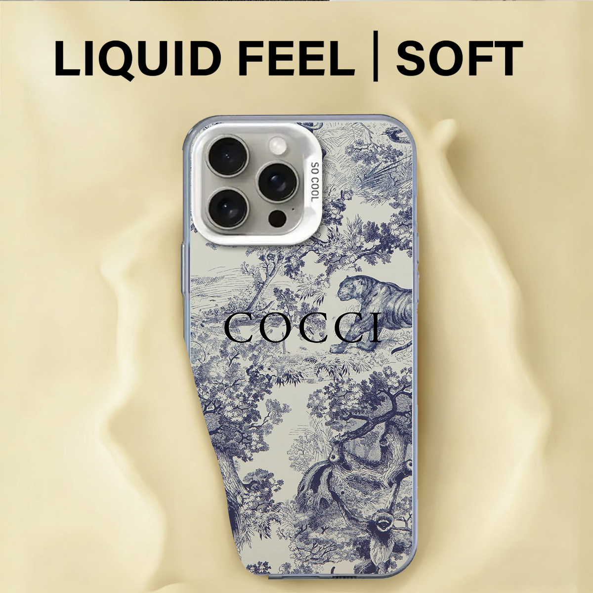 Luxury Designer Phone Case for iPhone 11 - 16 Pro MAX, Elegant Blue & White Safari Animal Pattern, Premium Protective & Stylish Cover R20250919 (12)