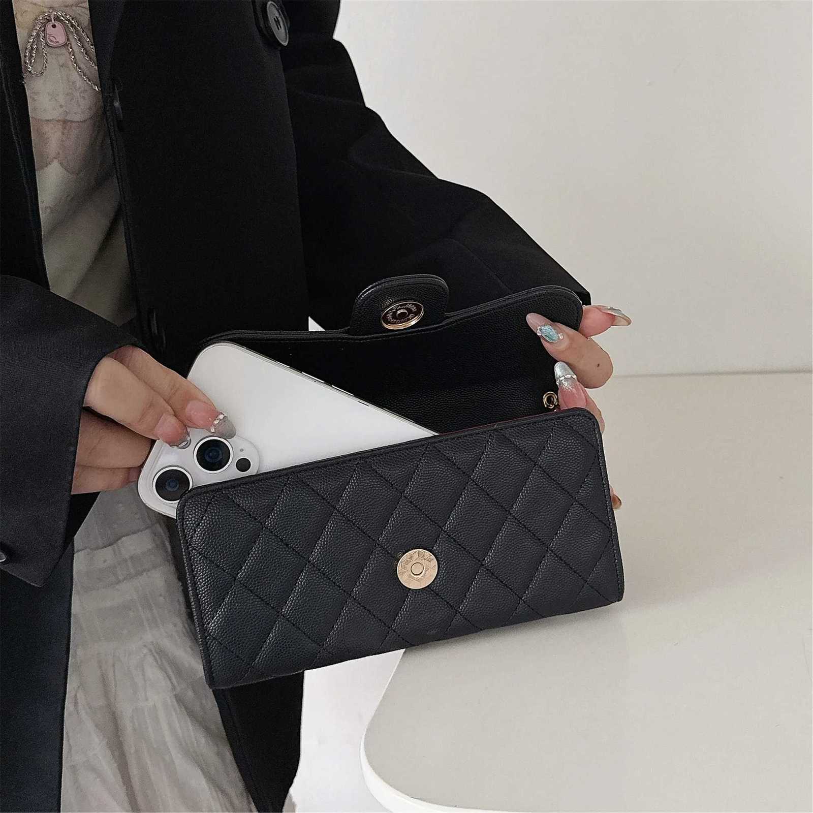 Diamond Pattern Mini Square Bag Womens Wallet Mobile Phone Bag Cards Bag Chain Womens Leather Bag Simple Style Handbag Z250926