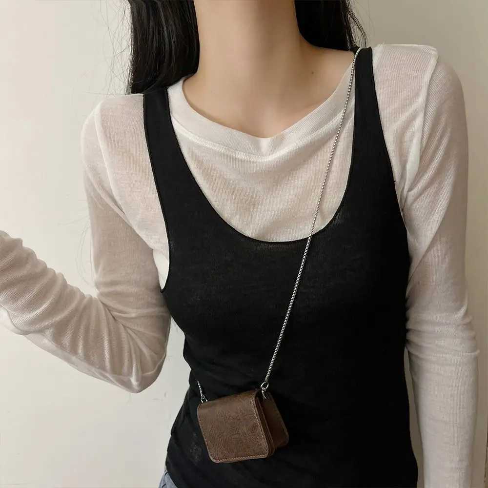 Fashion Retro Single Shoulder Bag Korean Style Portable Lipstick Storage Bag Solid Color PU Handbag Autumn Z250926