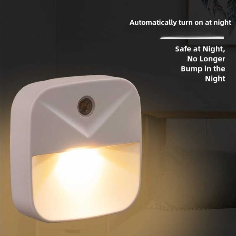 LED Night Light With Motion Sensor Light EU Plug Socket Lamps Children Night Lights Wireless Wall Bedside Bedroom Night Lamp C250925