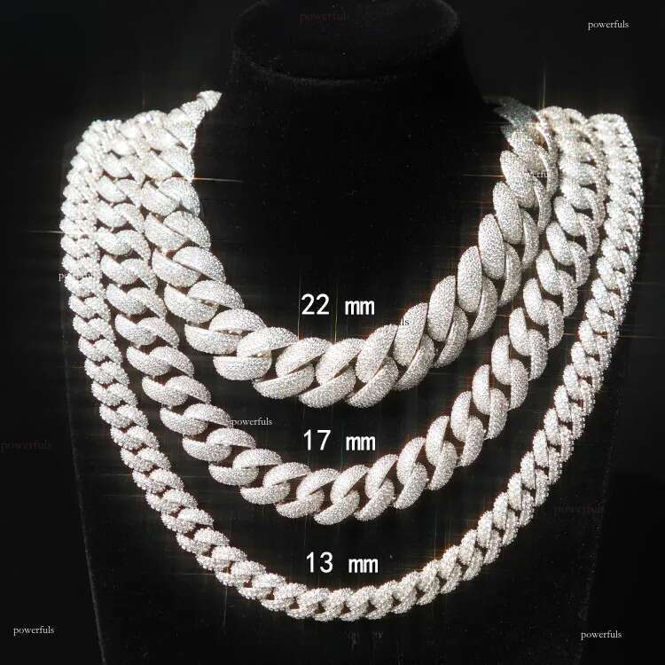 Hip Hop 6mm 9mm 13mm 17mm Sier Iced Out D/VVS Moissanite Men Necklace Bling Cuban Link Chain