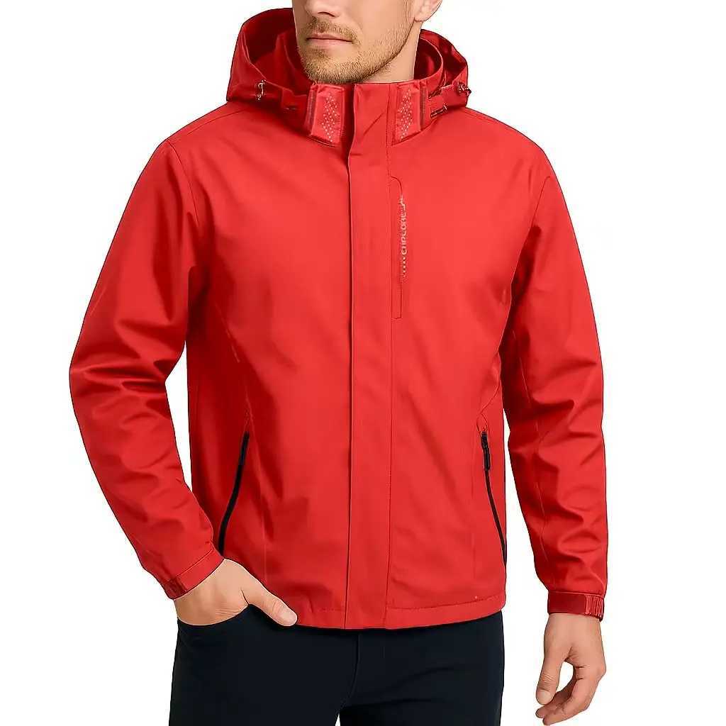 Outdoor Mens Waterproof Raincoat Lightweight Jackets Coat with Hood Hiking Windproof Jacket Climbing Sport Casual Streetwear W250926