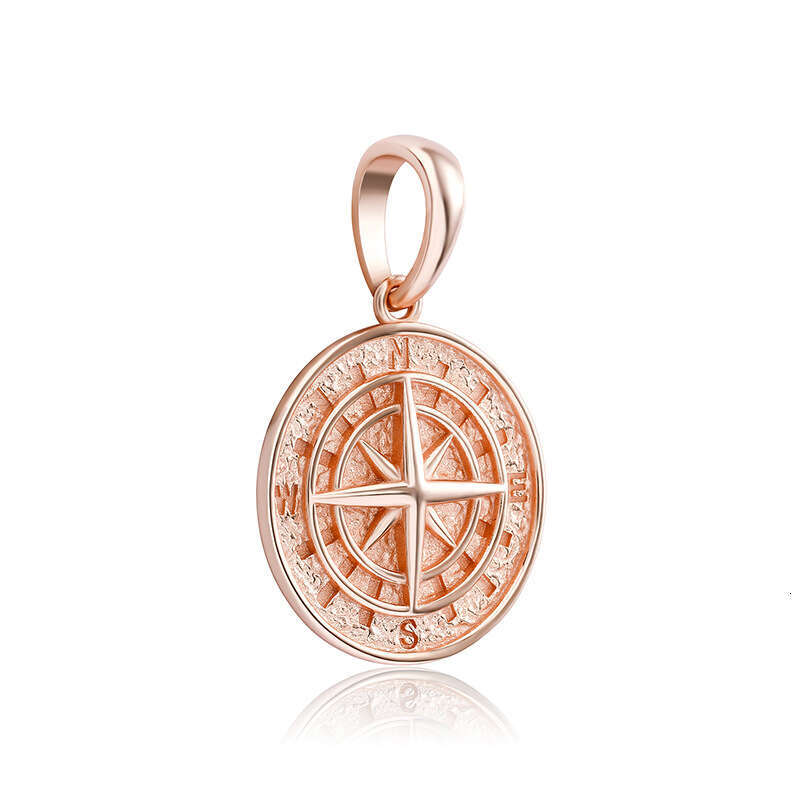Sier Compass Hip-Hop Pendant Necklace Jewelry Accessories for Men and Women