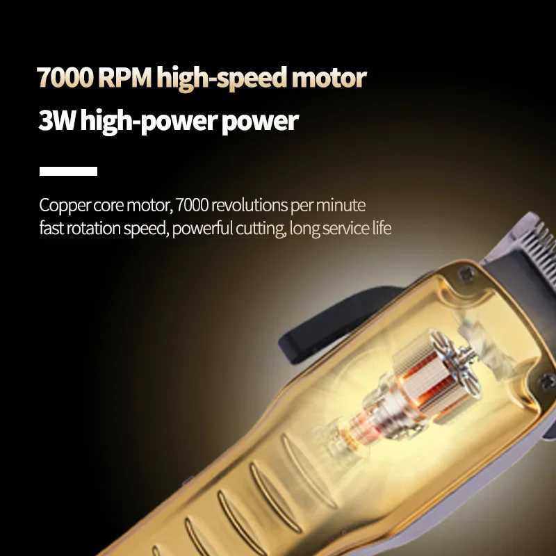 Kemei Professional Hair Clippers Electric Cordless Hair Trimmer with LCD Display USB Rechargeable Hair Cutting Machine for Men R250926