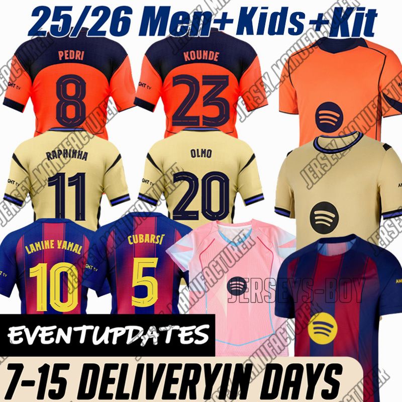Barcelonasoccer jersey 25 26 #10 LAMINE YAMAL RAPHINHA PEDRI GAVI LEWANDOWSKI R.Araujo F. DE JONG GAVI KOUNDE jersey 2025 football shirt mens kit kids