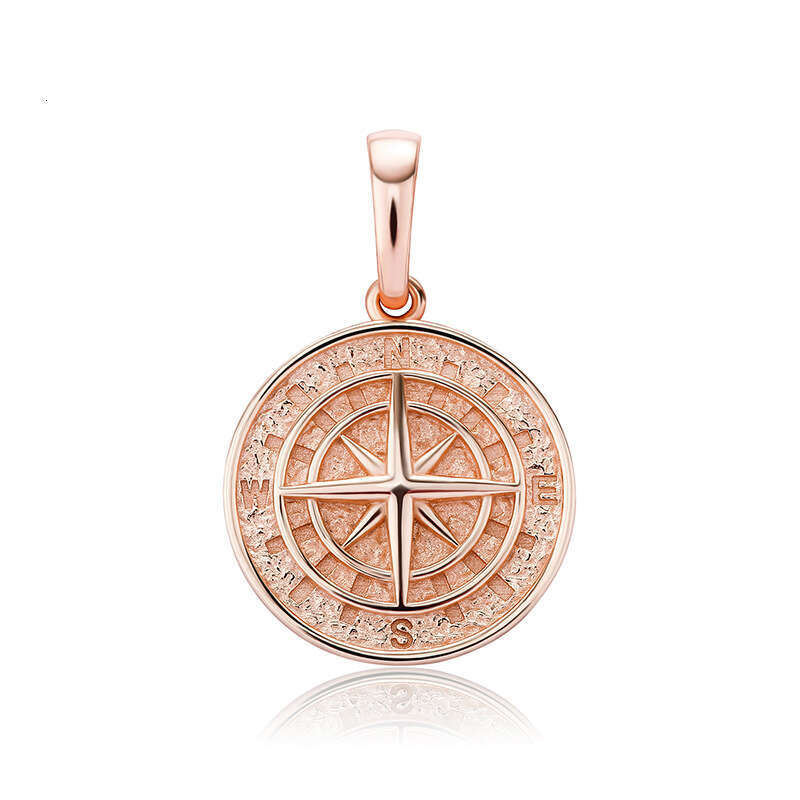 Sier Compass Hip-Hop Pendant Necklace Jewelry Accessories for Men and Women