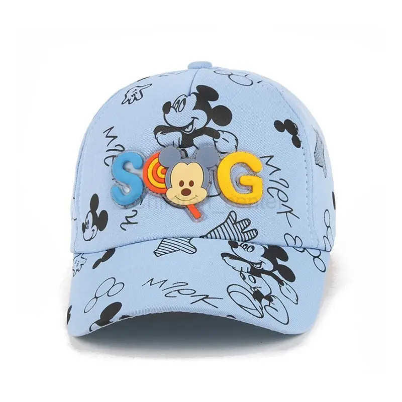 Disney Creative Mickey childrens cute cartoon print pattern fashion and versatile portable sunshade baseball cap when going out H250926
