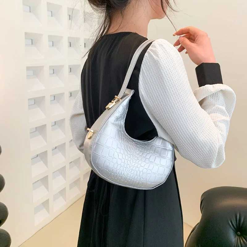 Fashion Alligator Pattern Shoulder Bags for Women Small Handle Underarm Bag Clutch Luxury Pu Leather Female Handbag with Purse Z250926