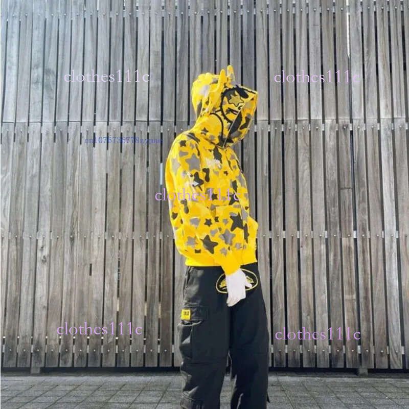 Men's Hoodies Sweatshirts Y2k Yellow Star Lace Cardigan Men Women American Autumn Sweatshirt Campus Style Personality Casual Hoodie Jacket 231010