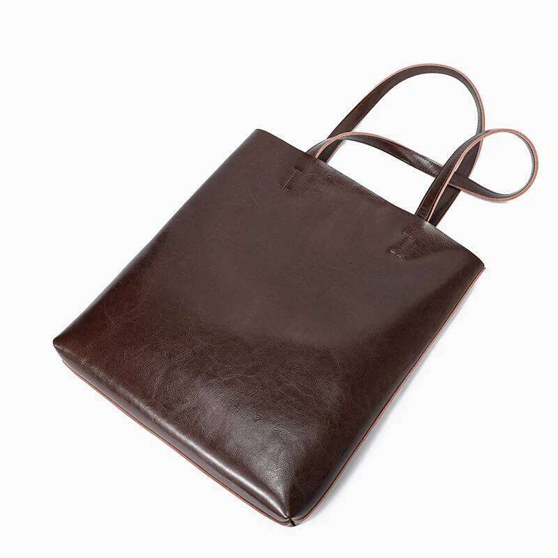 Women Cow Genuine Leather Large Vintage Cowhide Handbags Female Office Hand Shoulder Bags Ladies Tote New Suotong2509