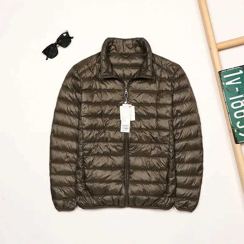 Autumn and Winter New 2025 Mens Lightweight Down Jacket Stand Collar Plus Size Youth Ultrathin Portable Down Short Coat W250926