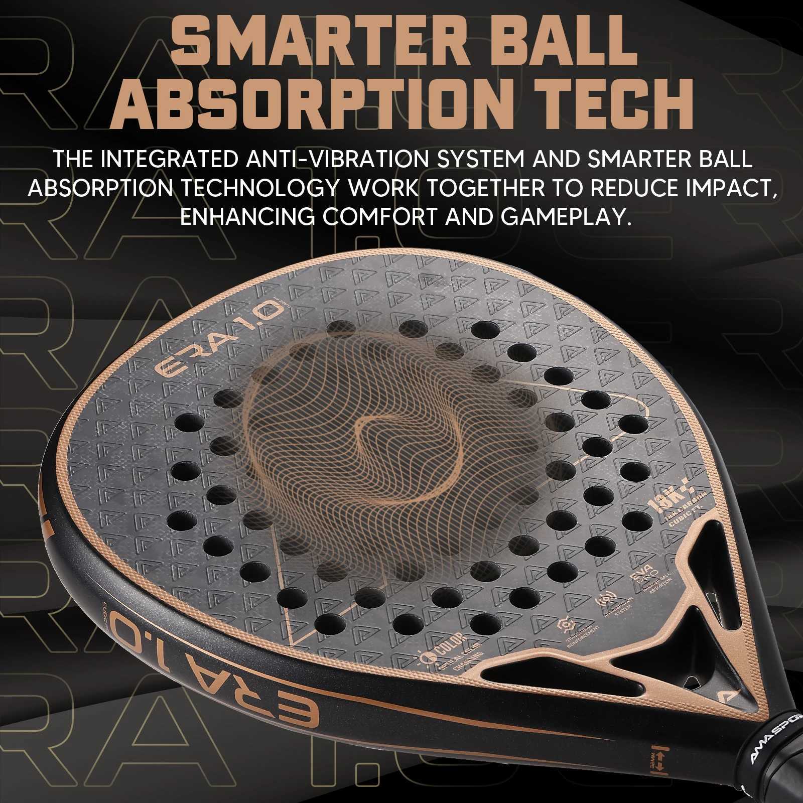 AMASPORT 18K Carbon Cubic Padel Racket Diamond Shape with 3DTextured Surface Smarter System for Enhanced Control Padel Racquet J250926