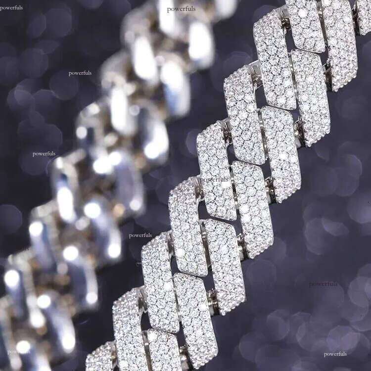 Heavy Hip Hop Necklace 20Mm 15Mm Iced Out Moissanite Dia Sier Cuban Link Chain For Men Free of charge delivery