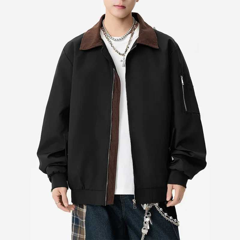 New Luxury Corduroy Jackets Men Retro Brand Bomber Jacket Mens Spring Autumn Pilot Coat Lapel Men Clothing Varsity Cargo Jacket W250926