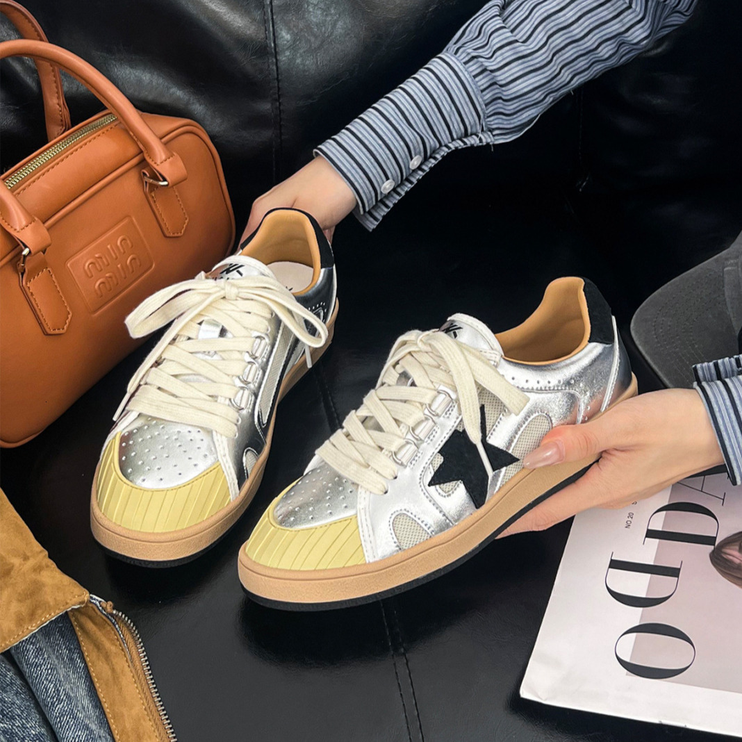 Retro Dirty Women's Sports Shoes New Fashion Trend Flat Shoes Vintage Women's Casual Shoes 2025 design Autumn And Winter New Designer Shoes