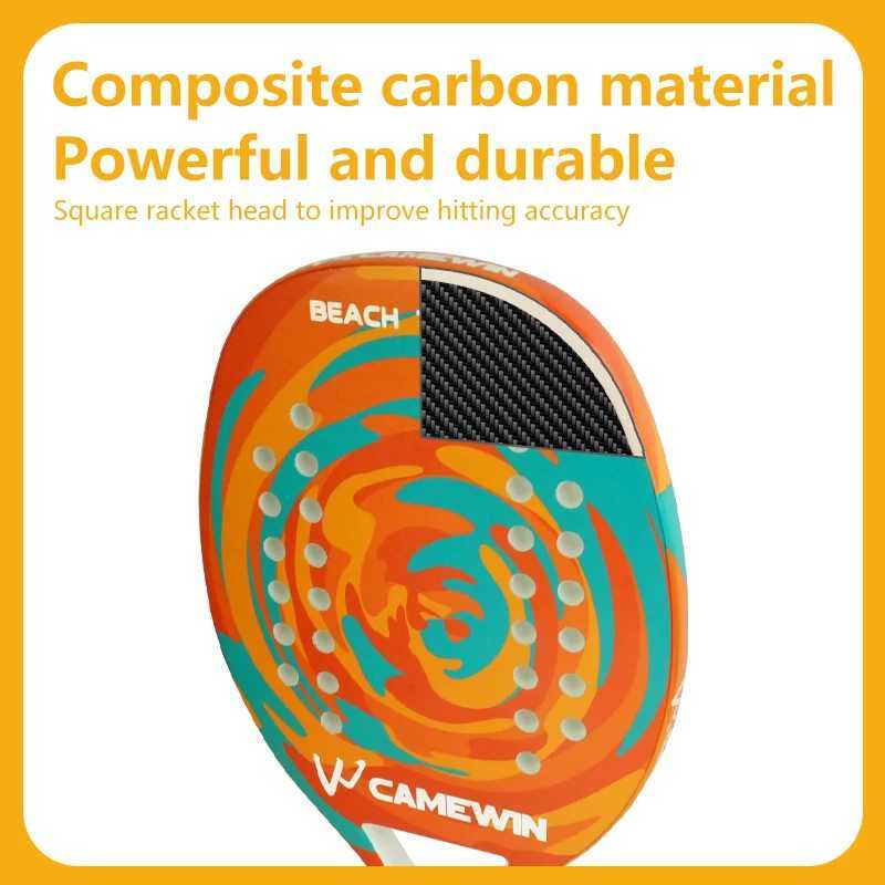 Beach Tennis Racket Carbon Fiber Beach Paddle with Ultra Grip Sand Grit Surface Hybrid Flexi Frame Lightweight Equipment J250926