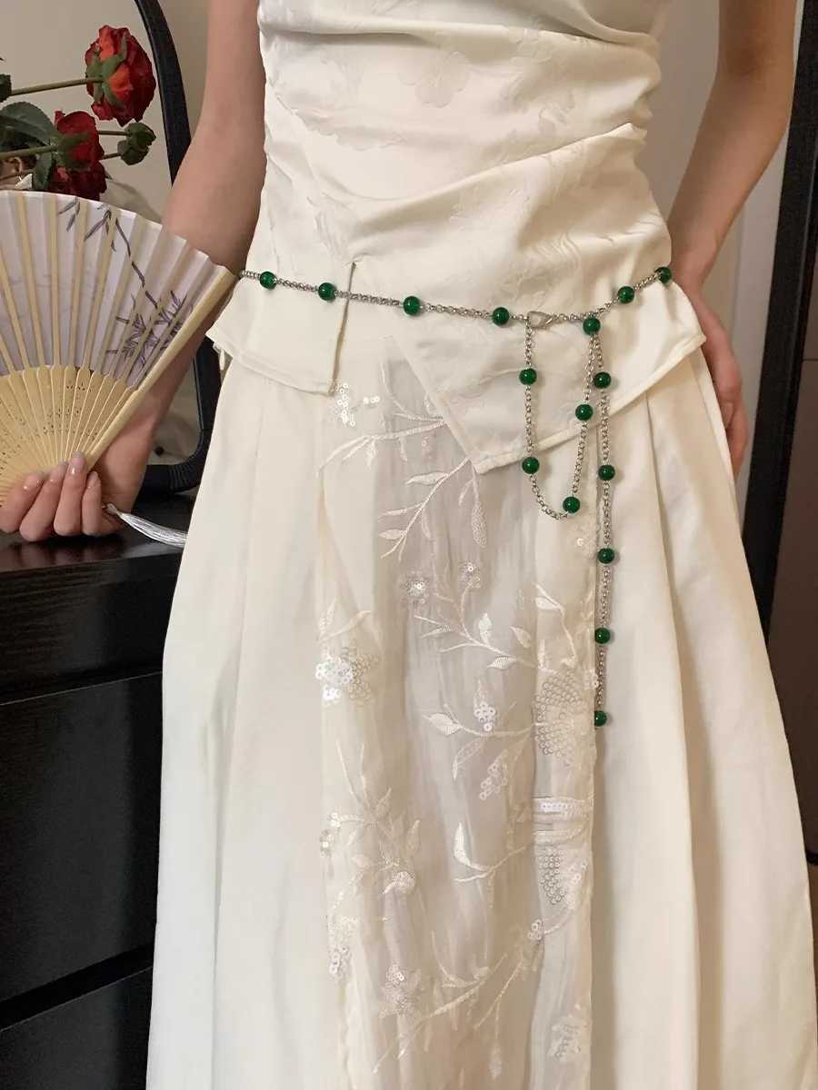 New Chinese Style HighGrade Metal Waist Chain Women With Dress 2024 New Waist TieIn Design Thin Belt L250926