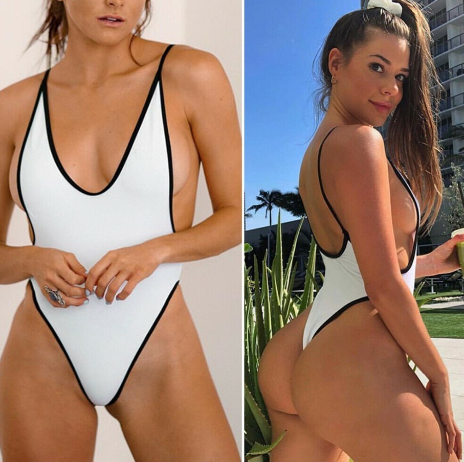 COOBBU Push Up One Piece Swimsuit Solid Color Swimwear Women Bodysuit String Bathing Suits Beach Wear 2025 Sexy Swimsuits 250106
