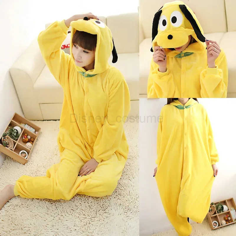 Disney Pluto Cosplay Costume Onesie Kigurumi Kids Adult Zipper Cartoon Dog Pajamas Christmas Halloween Gift Soft Homewear Pyjama H250926