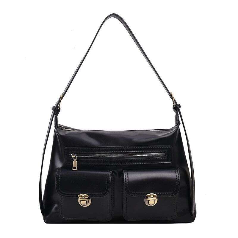 Autumn New High-End Feel Shoulder Women's Large Capacity Niche Design Double Pocket Crossbody Bag