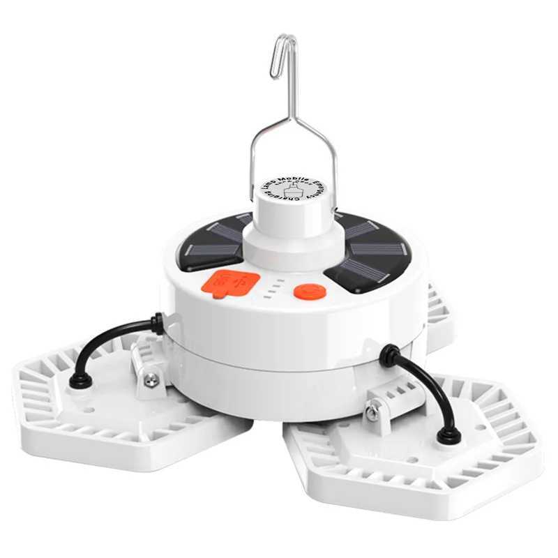 LED Rechargeable Solar Camping Lamp 3Leaf Folding Light Portable Emergency Lighting Camp Equipment Bulb Powerful Solar or USB C250925