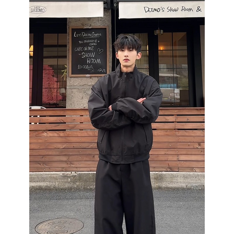 B84380 Master quality Solid color lapel jacket workwear men's 2025 new spring and autumn coat tops versatile loose simple casual