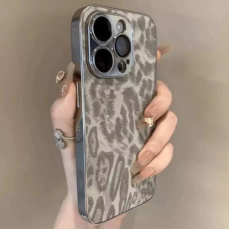 Leopard Print Phone Case For iPhone 11 12 13 14 15 16 17 Pro Max Plus Air Shockproof Bumber Cases Cover