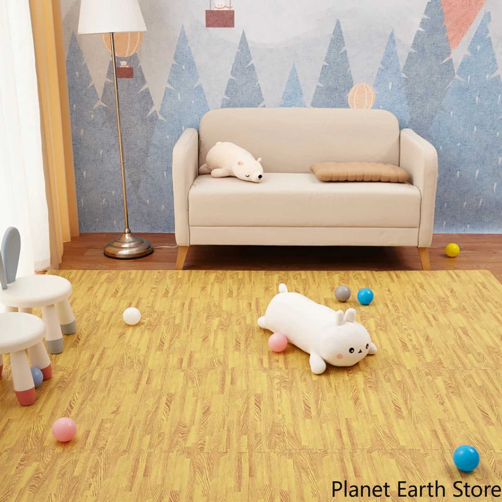 Puzzle Mat Foam Play Mats Rug Baby Game Mat Baby Activity Gym Puzzle Mat Wood Grain Floor Mat Kids Carpet Play Mat 30x30x1CM C250926