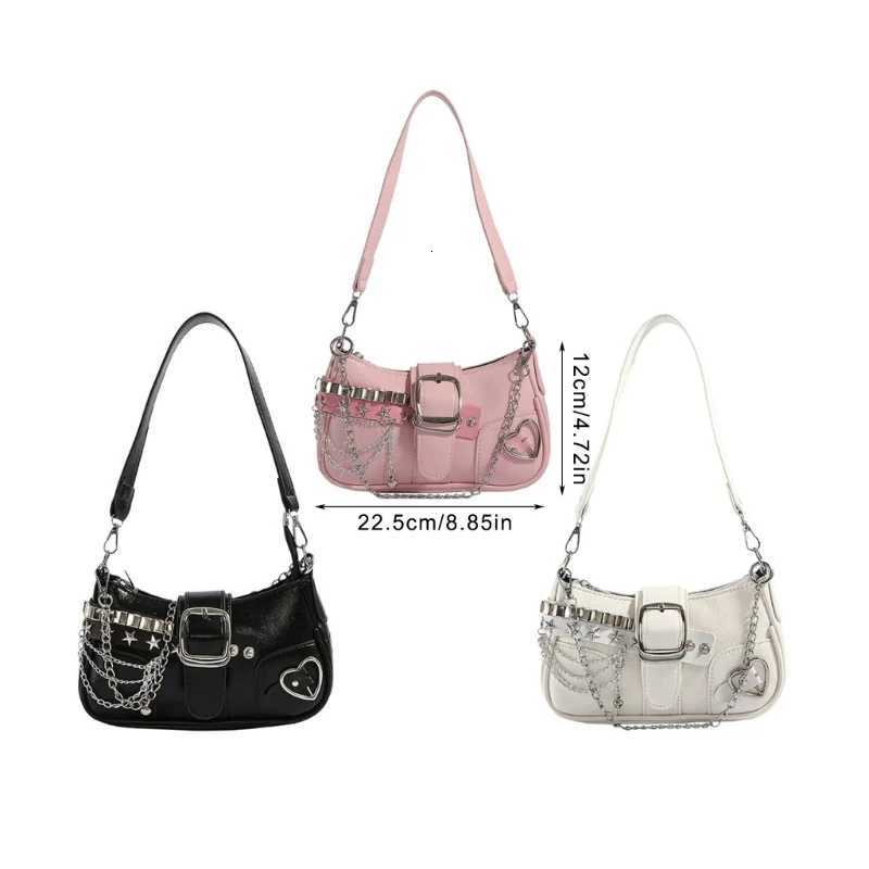 Lightweight PU Leather Shoulder Bag with Chain Strap Casual Underarm Purse For Commuting And Social Gatherings Z250926