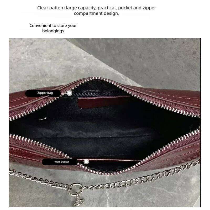 Genuine Cowhide Women's Crossbody Light Cow Shoulder Soft Leather With Chain Commuter Bag Accessories MDNG2509