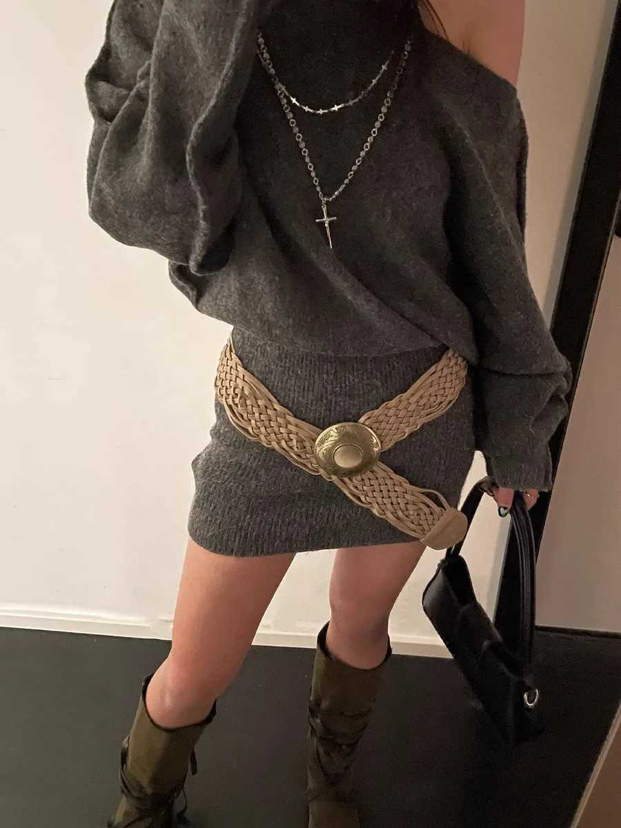 Bohemian Wide Woven Belt For Women With Skirt And Dress Waistband 2025 Spring New Versatile Belt L250926