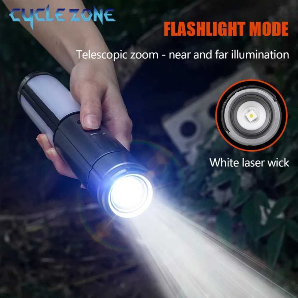 Multifunctional Camping Light 2 in 1 Rechargeable Telescopic Camping Lantern Flashlight with Hook Outdoor Emergency Work Light C250925