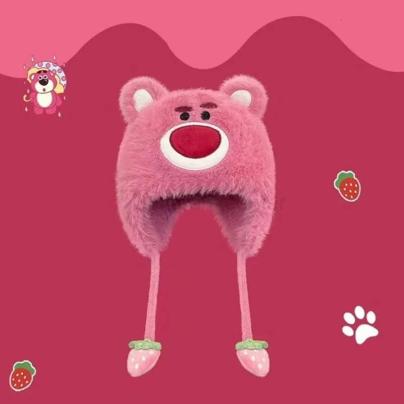 Disney Lotso Mickey Donald Duck animation peripheral creative cartoon cute solid color autumn and winter warm ear protection hat H250926