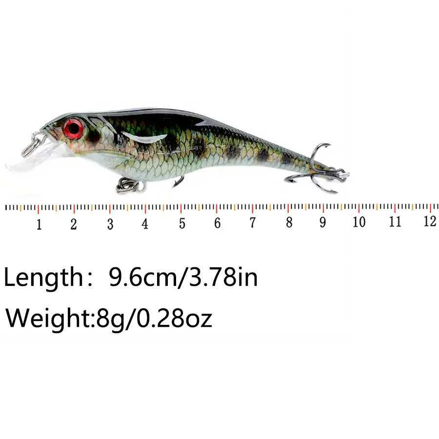 5PCS Hard Bait Artificial Swimbait Bass Pike Jerkbait Minnow Crankbait Wobbr For Fishing Lure Tack Accories Topwater Sea W250926