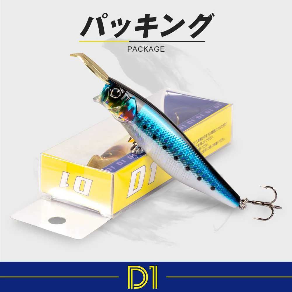 D1 Popper Fishing Riser Lure Sinking Saltwater Surface Bait Laser Pesca Treb Hook For Seabass Pike Tuna Barracuda Tack Sea W250926